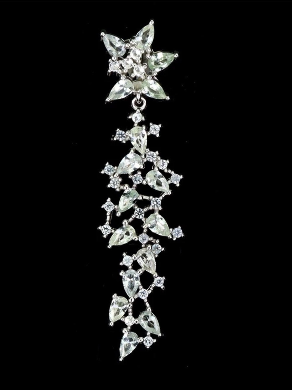 Stunning Natural White Ceylon Sapphire Pendant Necklace 925 Sterling silver 18”